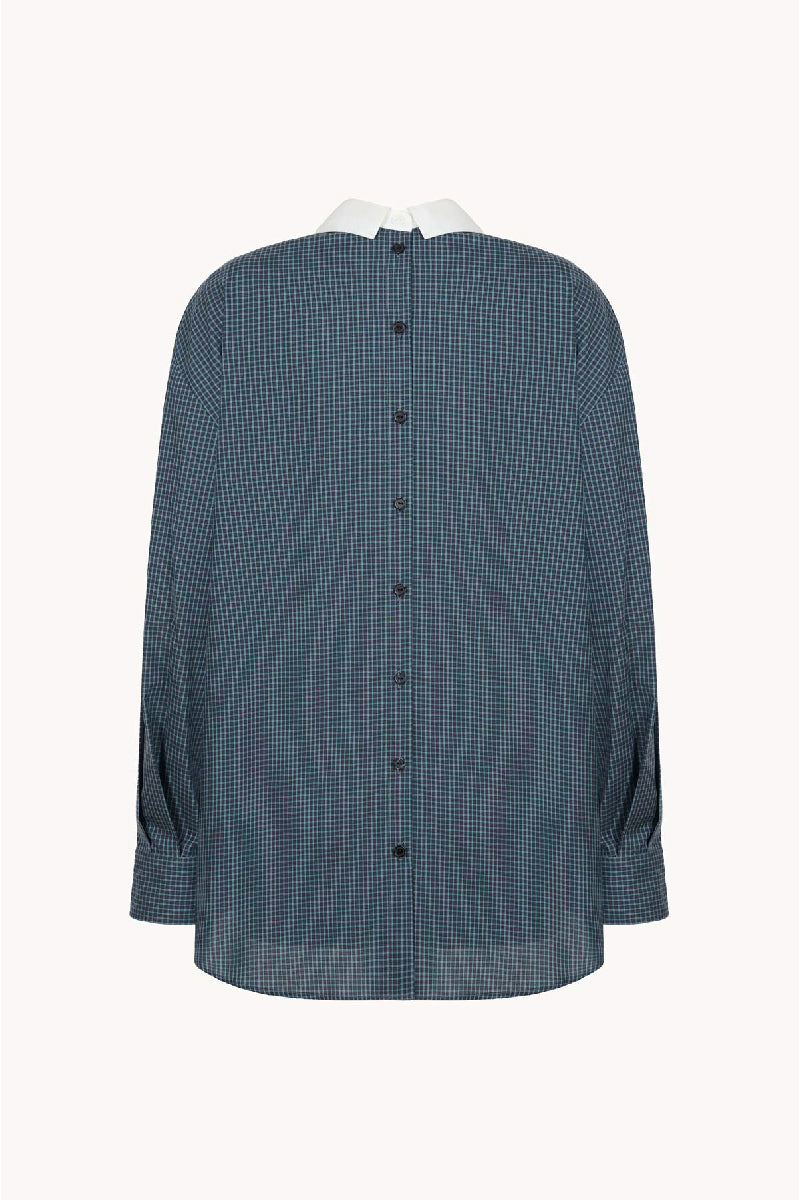 RELAXED SHIRT WITH BUTTONS IN NAVY - CULT MIA