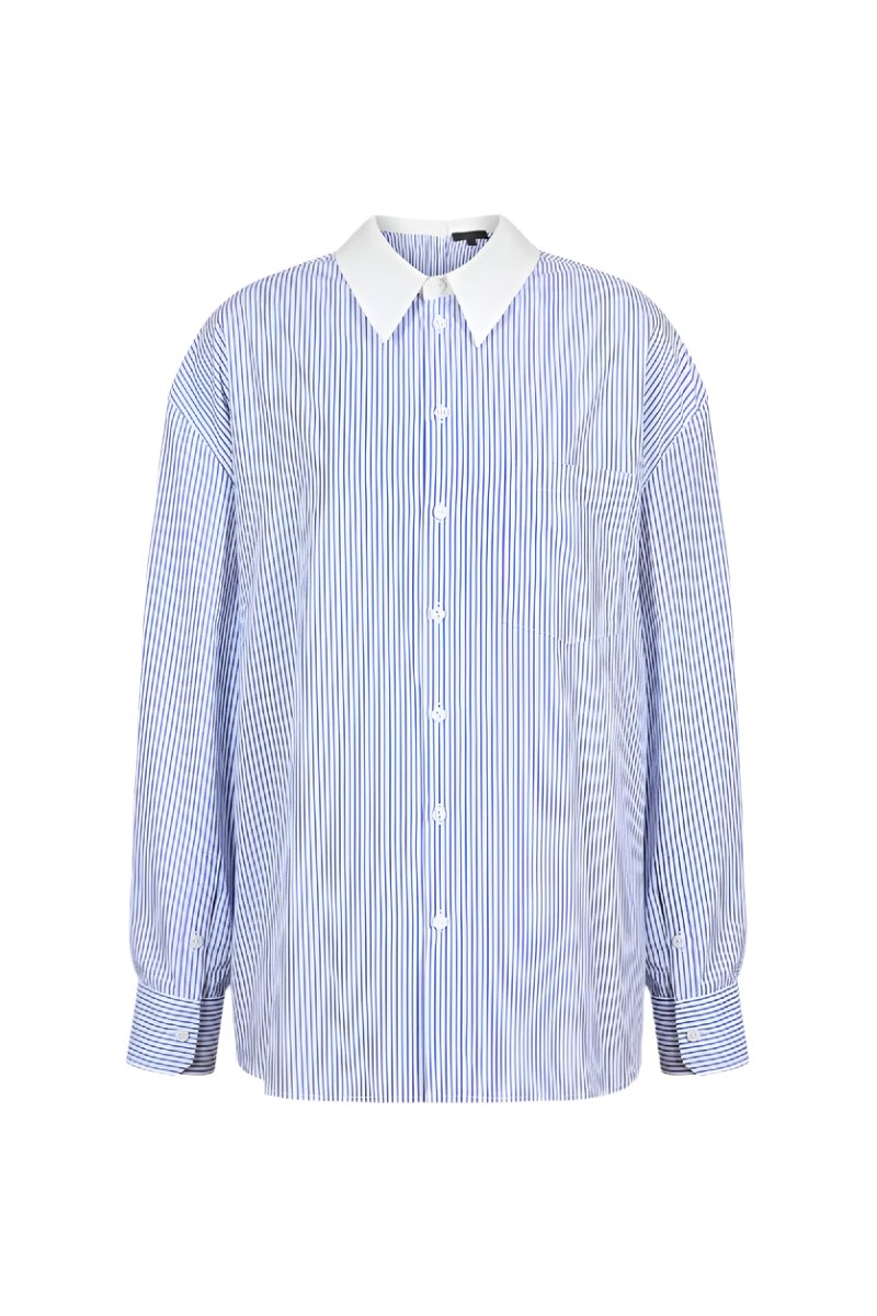 RELAXED SHIRT WITH BUTTONS IN BLUE - CULT MIA