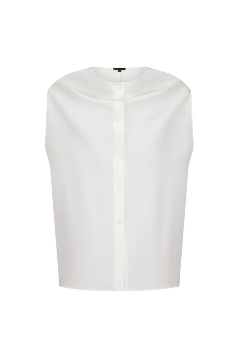 COLLARLESS WHITE SHIRTS - CULT MIA
