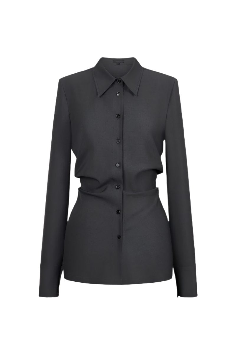 WRINKLED SHIRT IN BLACK - CULT MIA