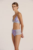 Purple-blue Luciela Wisteria lingerie set featuring a delicate bralette and matching boyshorts, perfect for comfortable, stylish wear.