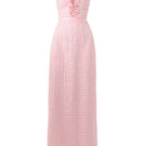 Pink structured corset gown by Happy Clothing, featuring a fitted bodice and flowing skirt, perfect for elegant occasions.