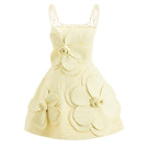Light yellow CULT MIA X HAPPY CLOTHING Anahi fit and flare mini dress, stylish and feminine for casual or special occasions.