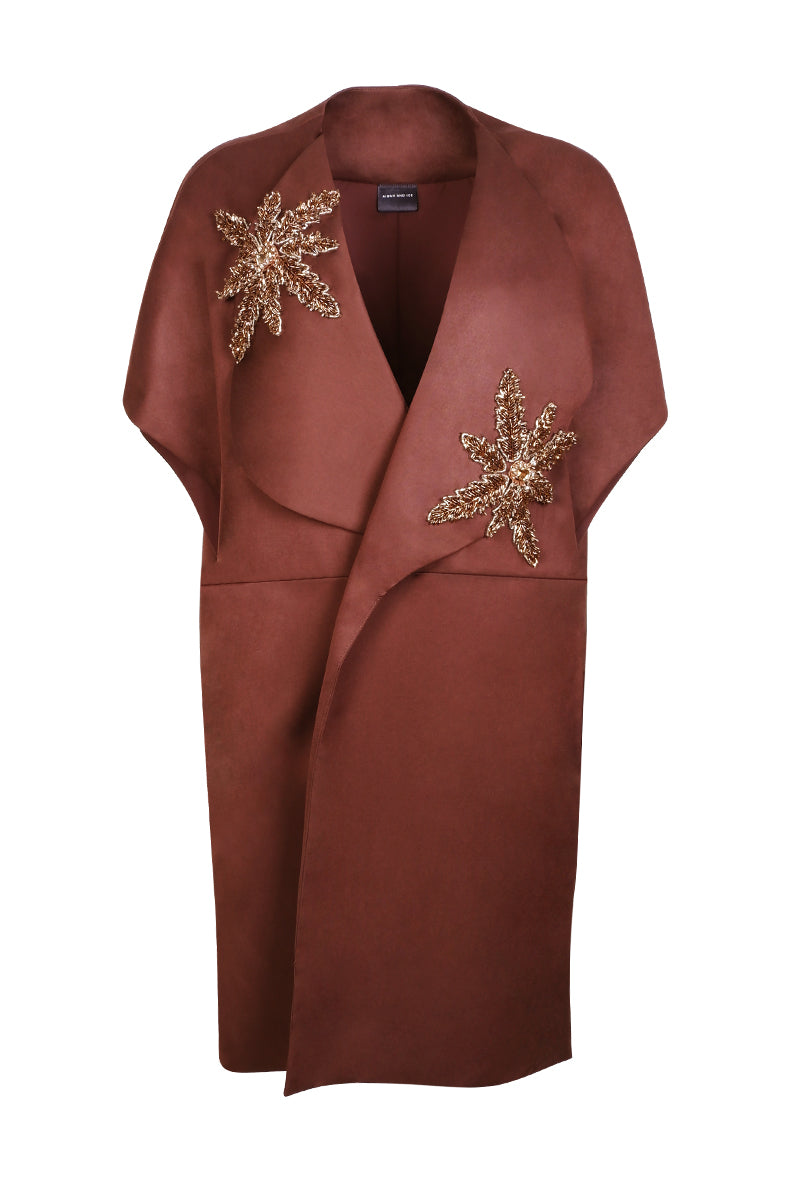 Aidan & Ice NAIRA OUTER in brown, stylish coat with a tailored fit and button details, perfect for cold weather.