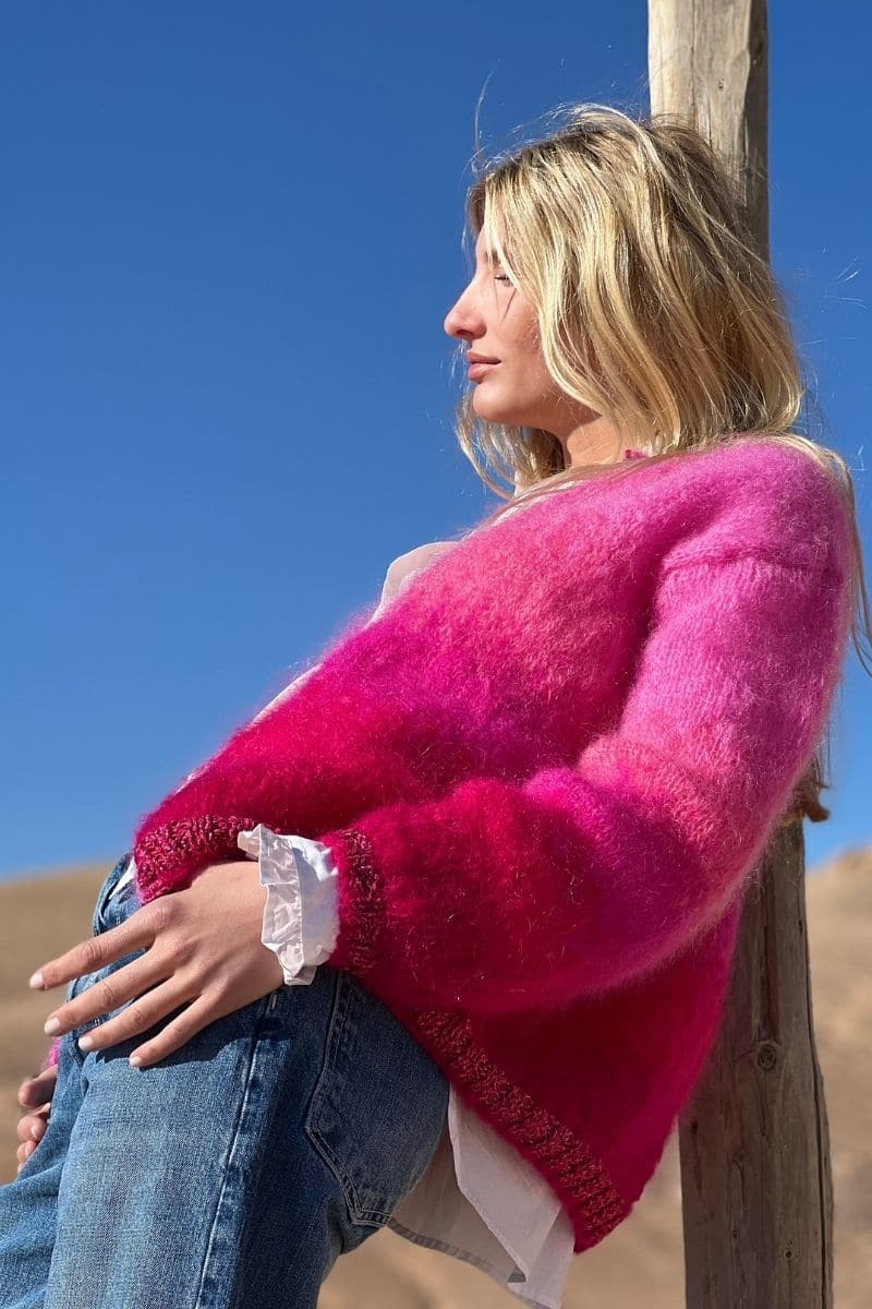ROSE TIE&DYE MOHAIR GILET | Rose Carmine | CULT MIA