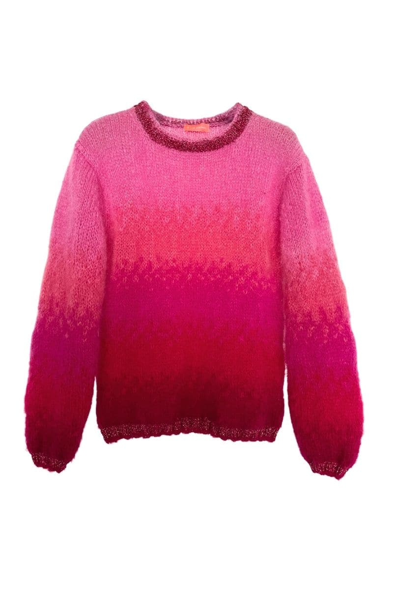 ROSE TIE&DYE PULL MOHAIR SWEATER | Rose Carmine | CULT MIA