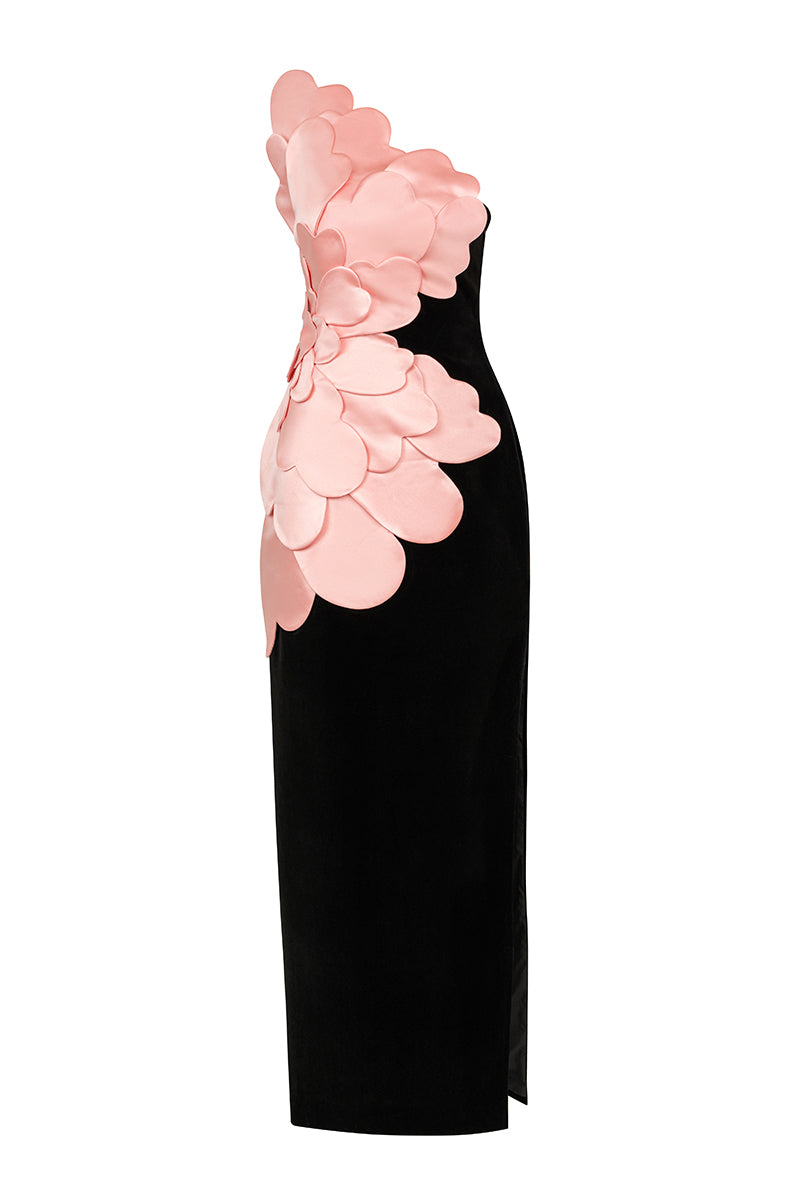 FLOWER APPLIQUE BODY MAXI DRESS | CULT MIA | HAPPY CLOTHING FLOWER APPLIQUE BODY MAXI DRESS | CULT MIA | HAPPY CLOTHING