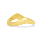 Gold matte sand ring by EDXÚ, showcasing a sleek, textured design on a white background.