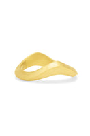 Gold matte sand ring by EDXÚ, showcasing a sleek, textured design on a white background.
