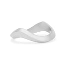 Sand ring in platinum with matte finish by EDXÚ, showcasing a sleek, minimalist design on a white background.
