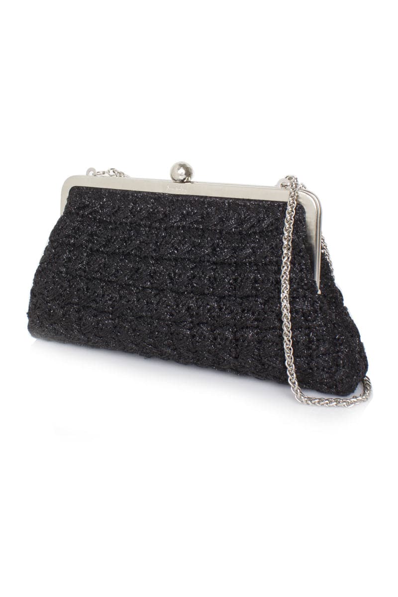 ECLIPSE BLACK CROCHET CLASSIC CLUTCH | Sarah's Bag | CULT MIA