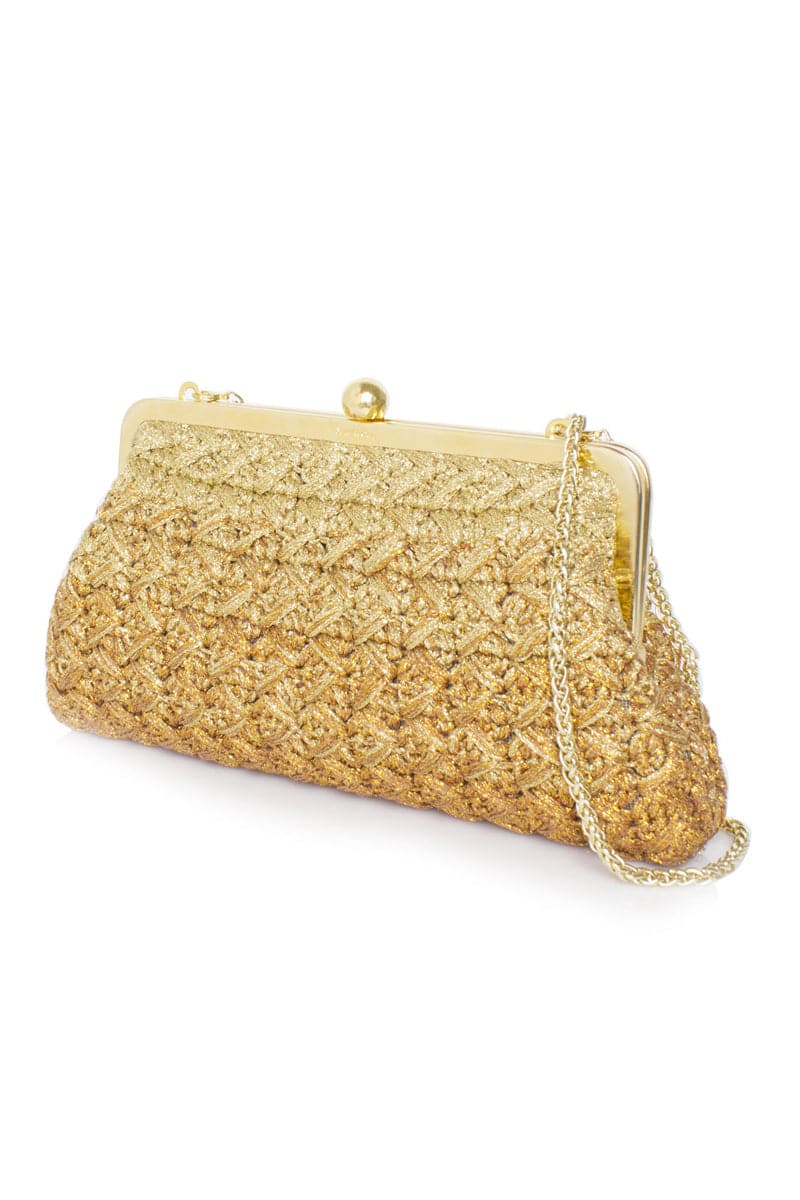 ECLIPSE GOLD CROCHET CLASSIC CLUTCH | Sarah's Bag | CULT MIA