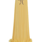 Sariya Satin Bow Gown by Rayane Bacha featuring a luxurious satin fabric and elegant bow detail, ideal for formal occasions.