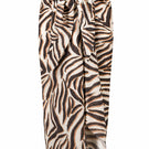 Maliluha zebra print pareo cover-up sarong with flowing fabric, ideal for beach or poolside wear.