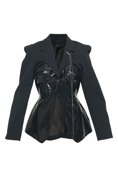 BLACK TAILORED CORSET JACKET - Main Image