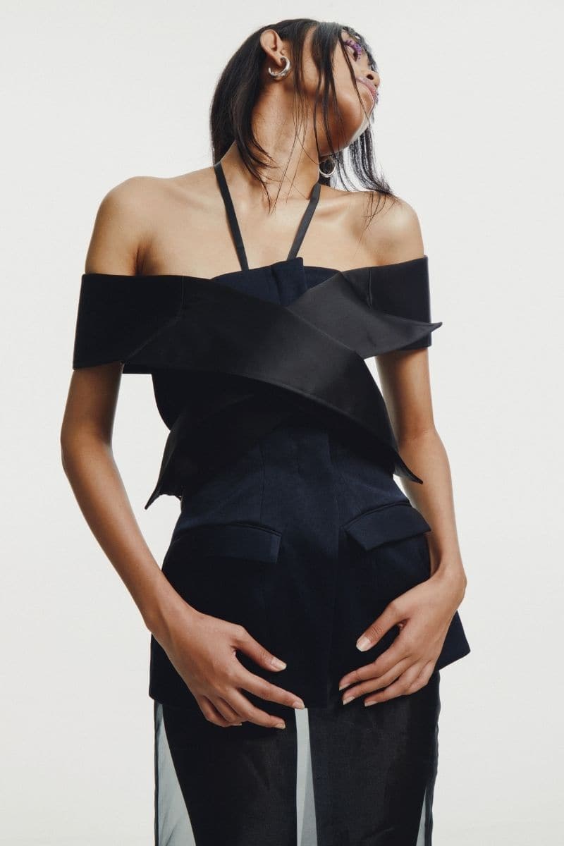 BLACK TAILORED TUBE TOP | CULT MIA | Sean Sheila BLACK TAILORED TUBE TOP | CULT MIA | Sean Sheila