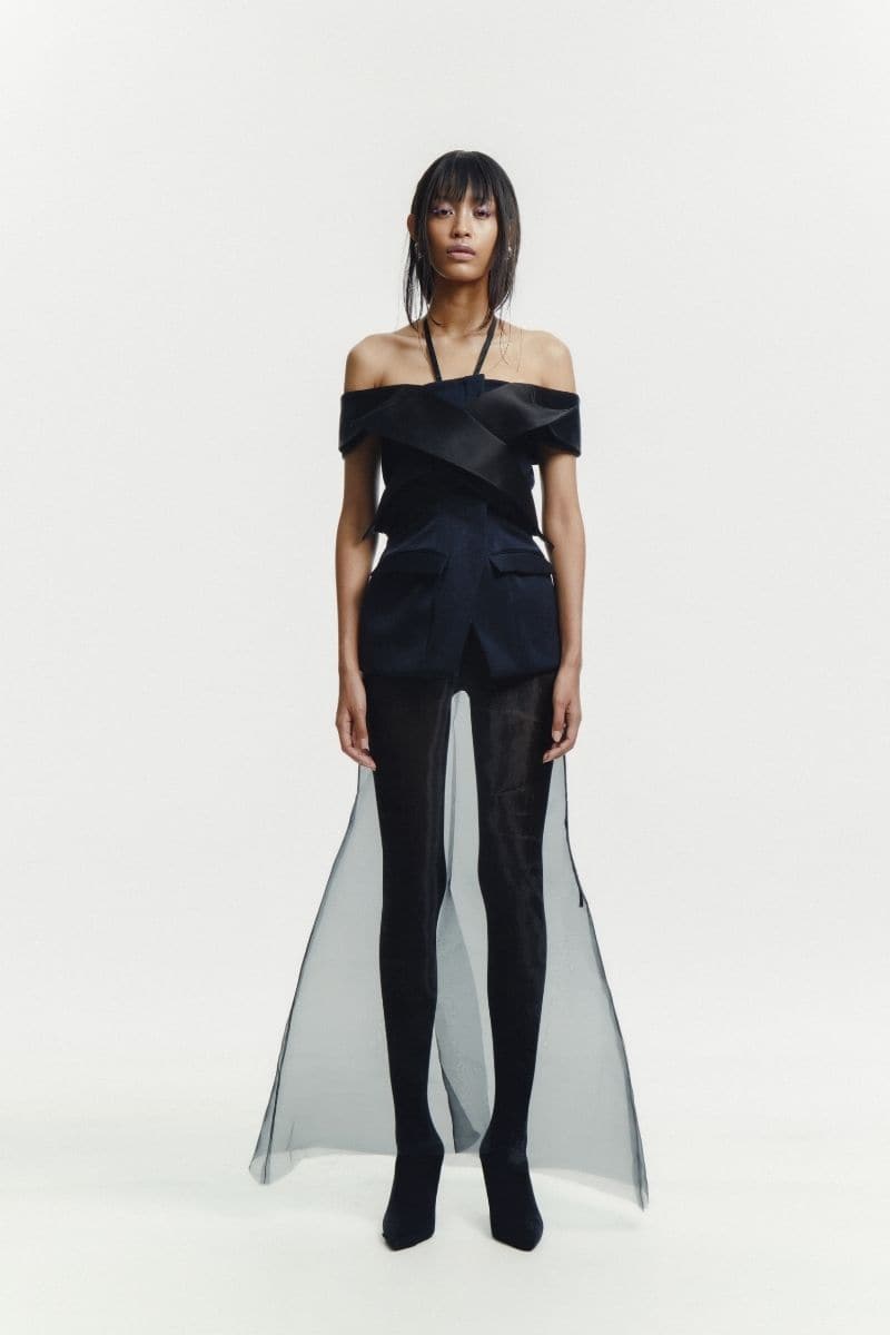 BLACK TAILORED TUBE TOP | Sean Sheila | CULT MIA