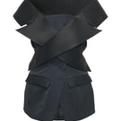 Black tailored tube top by Sean Sheila, featuring a sleek, fitted design perfect for stylish tops and versatile fashion looks.