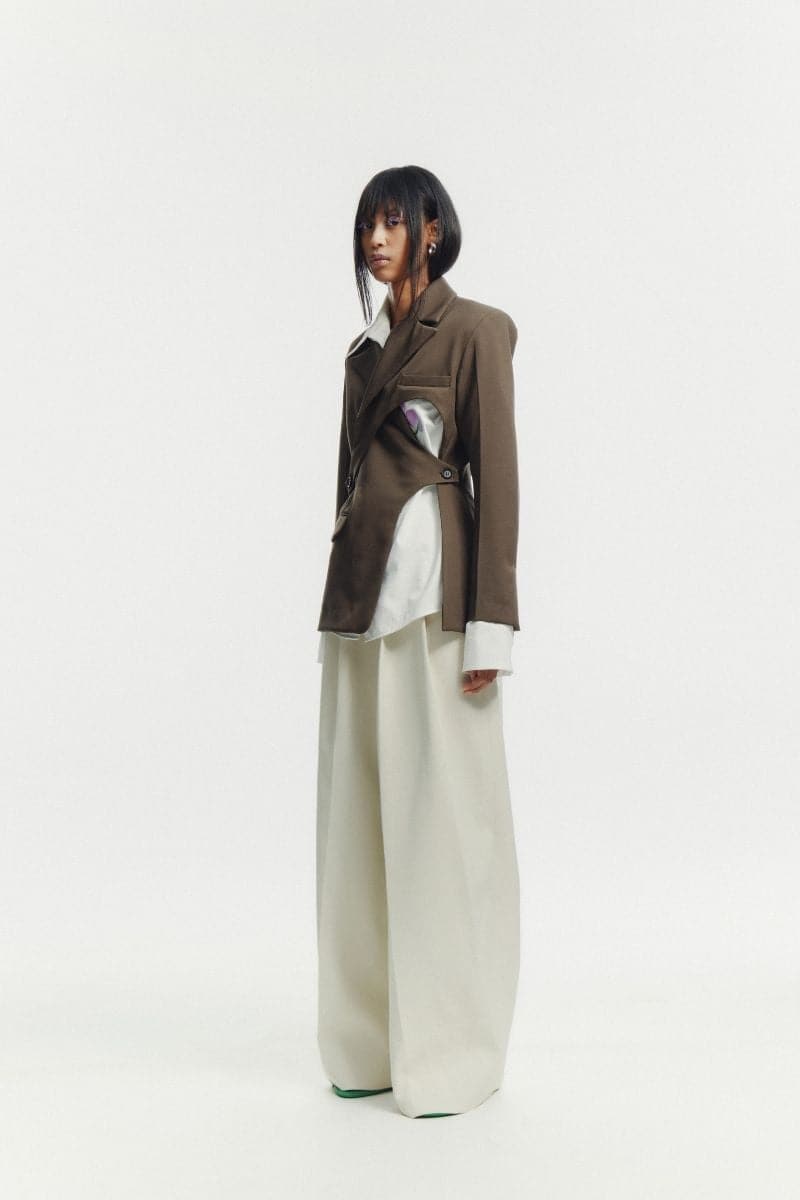 CHARCOAL DOUBLE BREASTED TAILORED SUIT JACKET | Sean Sheila | CULT MIA