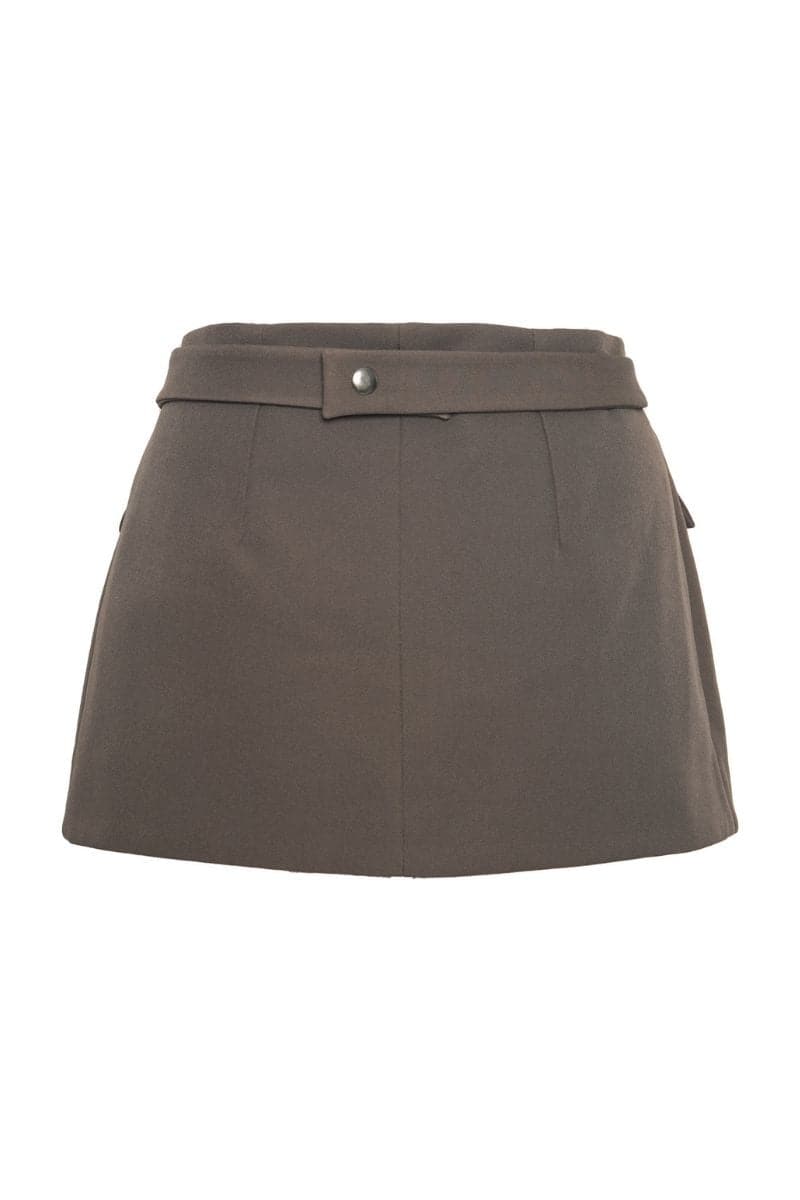 CHARCOAL DOUBLE LAYERED MINI SKIRT | Sean Sheila | CULT MIA