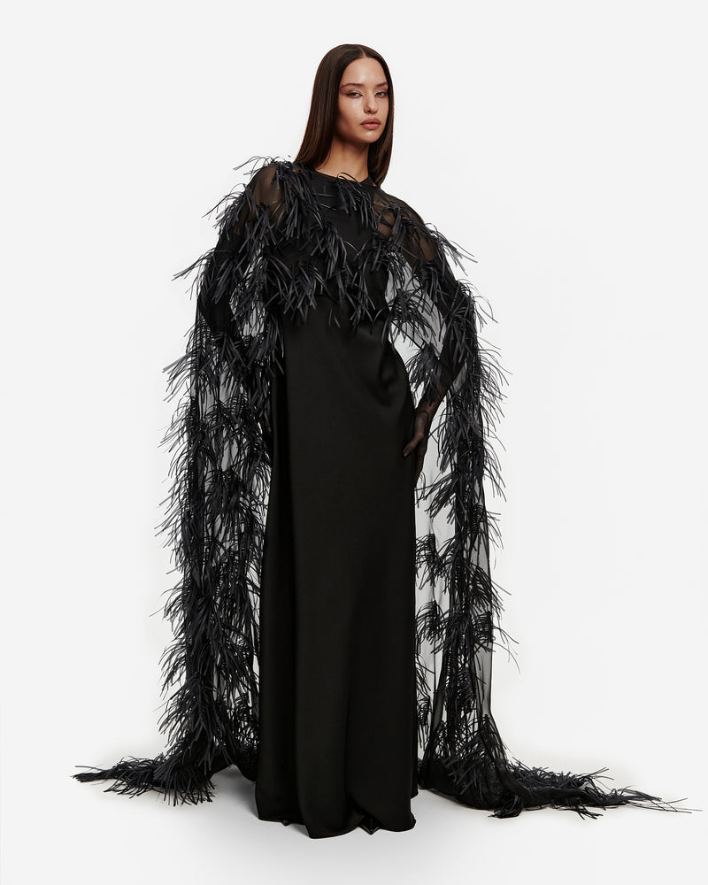 SLEEVELESS MAXI DRESS IN MIDNIGHT BLACK