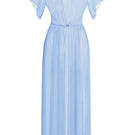 Sheer blue mesh robe by Luciela, lightweight and stylish, with flowing fabric and delicate design for elegant wear.