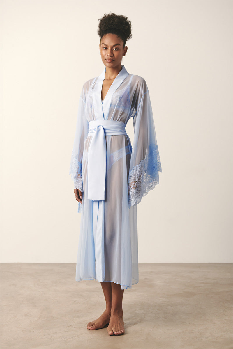 BLUE MESH KIMONO