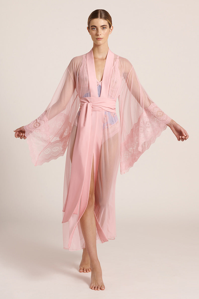 PINK MESH KIMONO