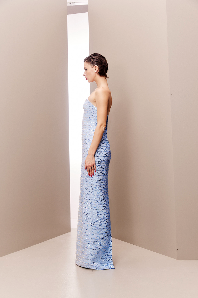 BABY BLUE CAPE GOWN - CULT MIA