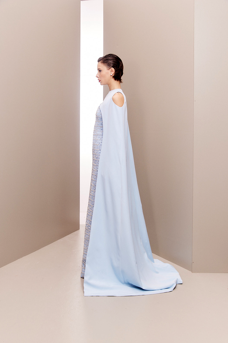BABY BLUE CAPE GOWN - CULT MIA