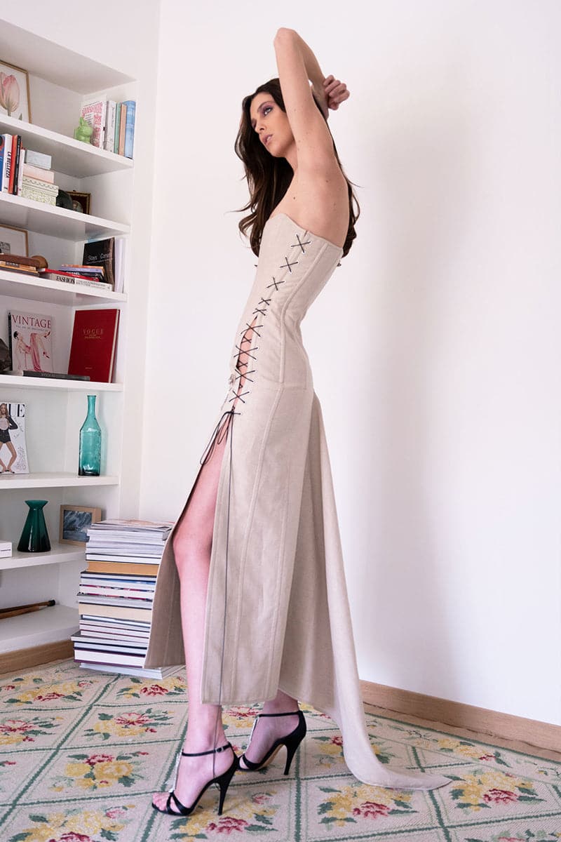 VICTORIAN LACE UP DRESS - CULT MIA