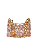 Pink Silvia Gnecchi AMATA chain shoulder bag with a stylish shoulder strap and elegant design.