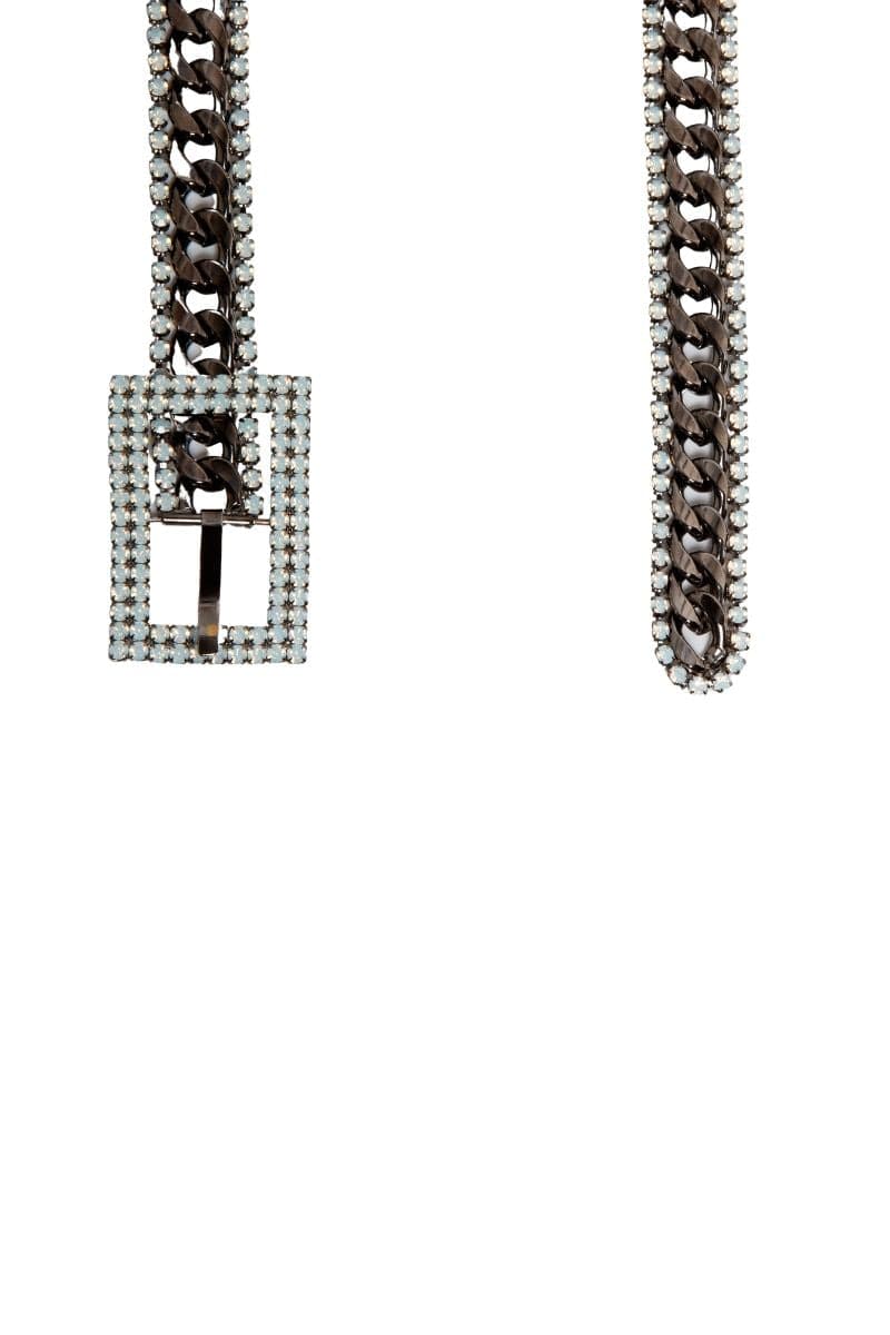 CRYSTAL EMBELLISHED CHAIN BELT WITH BIG BUCKLE | Silvia Gnecchi | CULT MIA