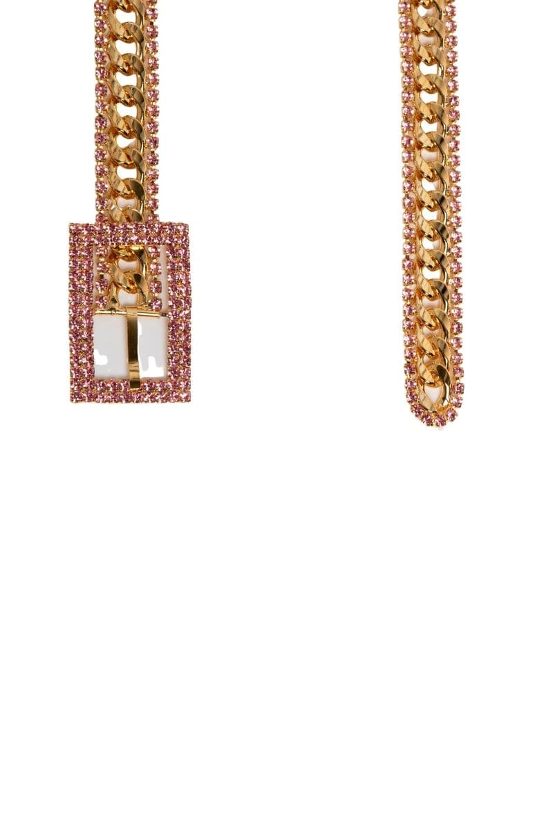 CRYSTAL EMBELLISHED CHAIN BELT WITH BIG BUCKLE | Silvia Gnecchi | CULT MIA