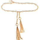 Silvia Gnecchi Ginza Gold thin chain belt with delicate gold links, stylish accessory for elegant outfits.