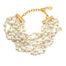 Silvia Gnecchi Marlon Gold Pearly Necklace featuring gold chain with lustrous pearls, stylish and elegant jewelry accessory.