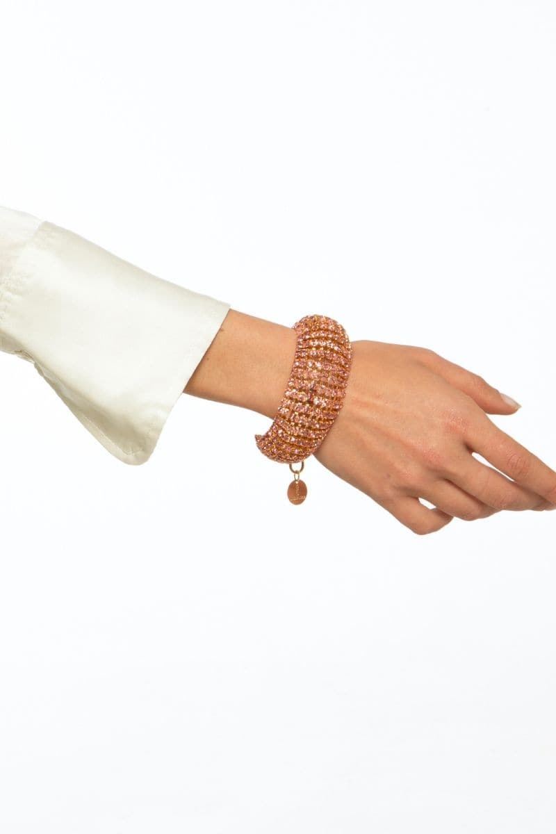 PINK CRYSTAL EMBELLISHED BRACELET | Silvia Gnecchi | CULT MIA