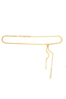 Silvia Gnecchi Venus Gold Thin Belt in shiny gold finish, size small, with sleek, narrow design perfect for waist accessories.