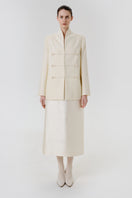 Delegan Still Form blazer jacket in a stylish front view, tailored fit with sleek design and modern lapel details.
