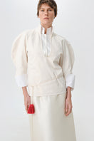 Gray-beige structure shirt by DELEGAN styled front view showing tailored fit and clean design.
