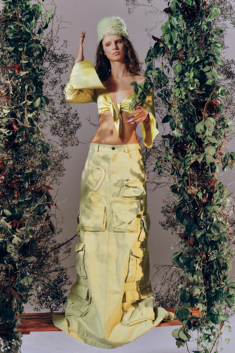 GREEN DENIM CARGO MAXI SKIRT | Sudi Etuz | CULT MIA