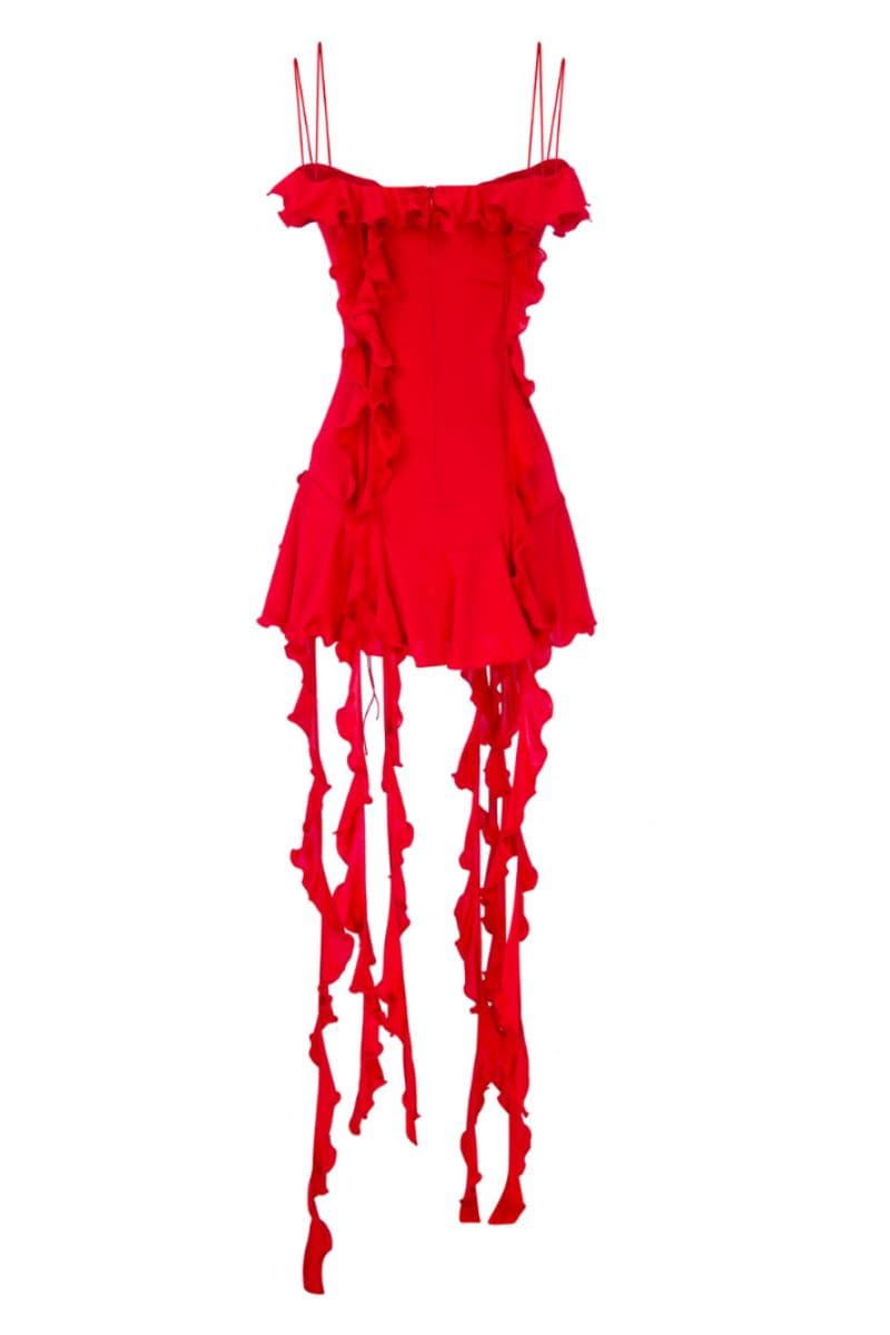 JERSEY MINI DRESS WITH RUFFLES | CULT MIA | Sudi Etuz JERSEY MINI DRESS WITH RUFFLES | CULT MIA | Sudi Etuz