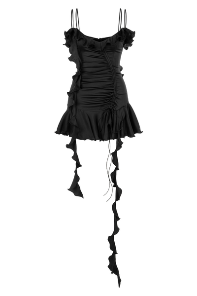 RUFFLE BLACK MINI DRESS | CULT MIA | Sudi Etuz