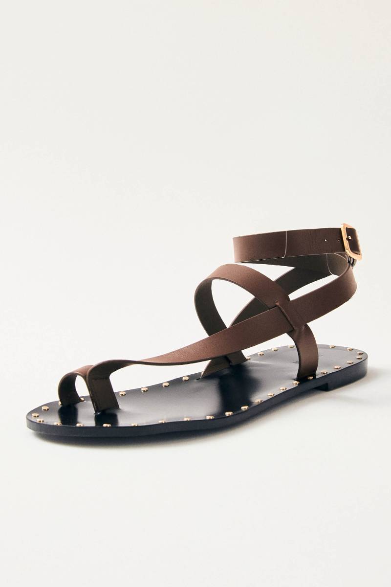 TALLULA BROWN LEATHER SANDALS - CULT MIA