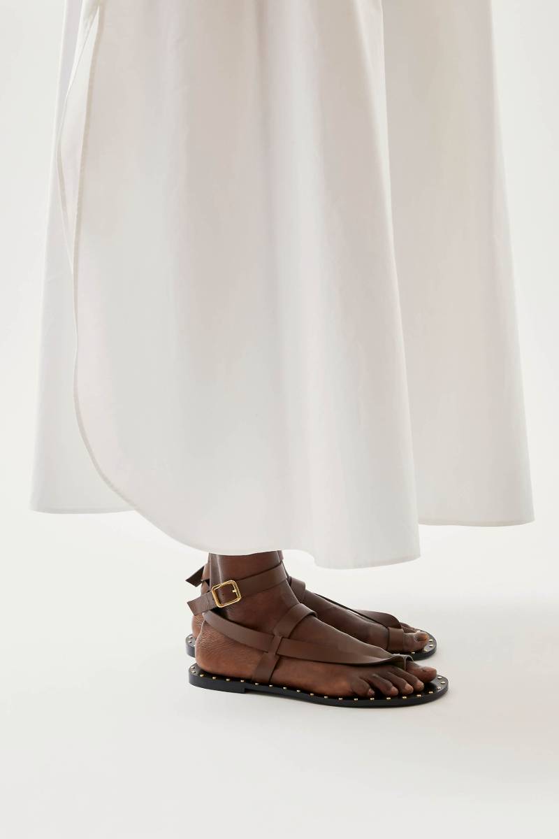 TALLULA BROWN LEATHER SANDALS - CULT MIA