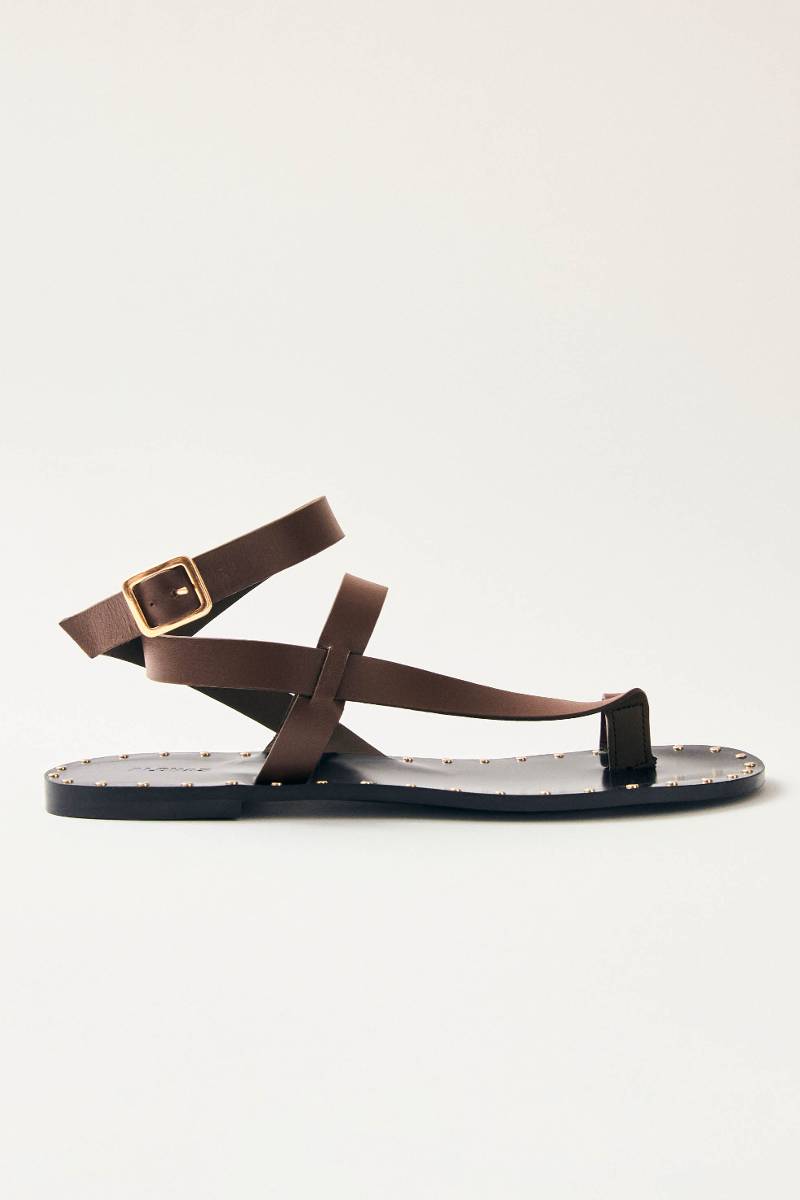 TALLULA BROWN LEATHER SANDALS - CULT MIA