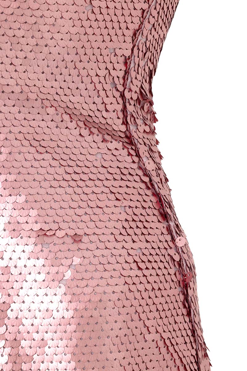 SEQUINNED MIDI DRESS IN ROSE - CULT MIA