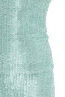 Mint green strapless maxi gown by Tayfun Kaba, flowing fabric and elegant design perfect for formal occasions.