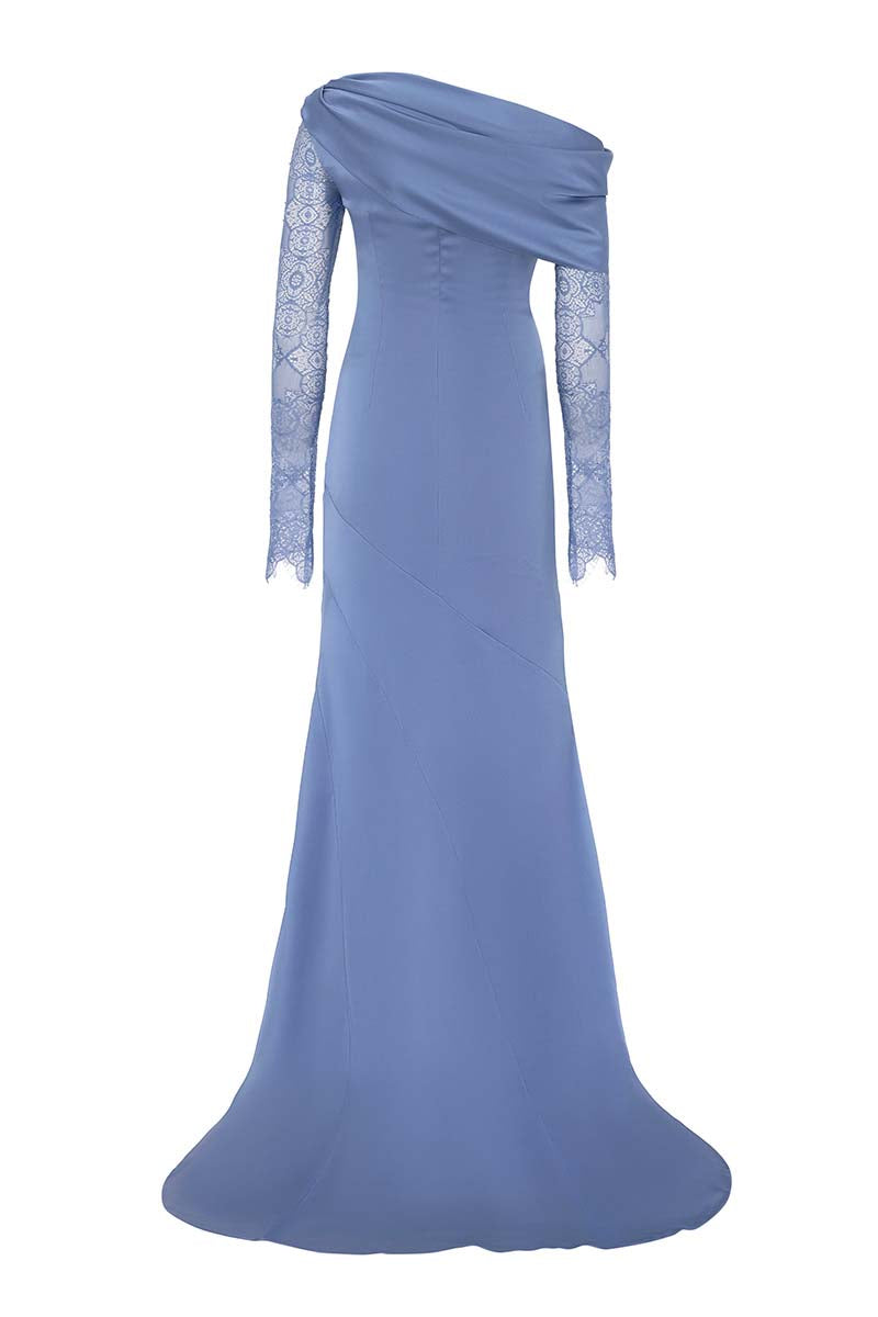 ONE-SHOULDER BLUE GOWN - CULT MIA