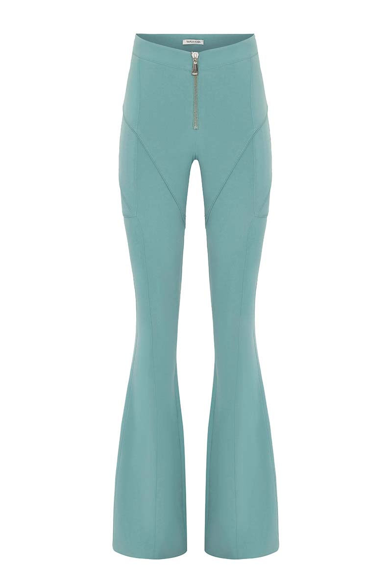 SATIN PANTS IN GREEN - CULT MIA